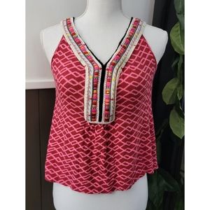 Anthropologie Akemi+Kin Embroided V-Neck Top